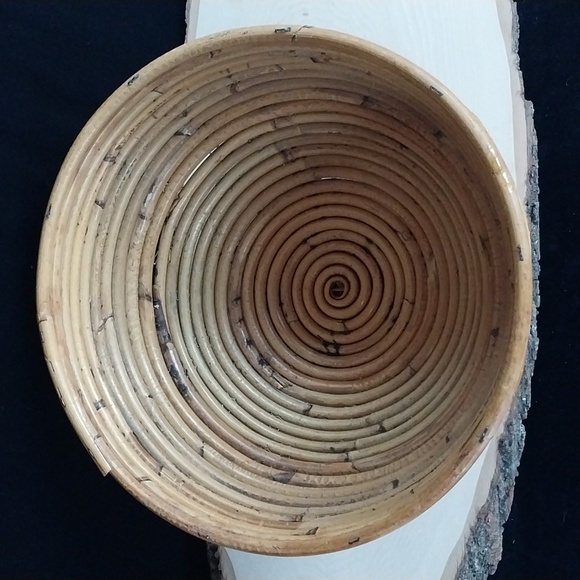 Vintage Mid Century Modern Bamboo Pencil Reed Bowl in style of Gabriella Crespi - Picture 12 of 16